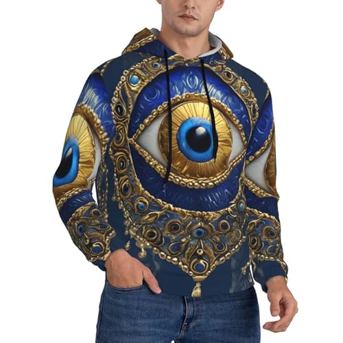 Sweat à capuche homme oeil mystique XXL : tenue décontractée noir