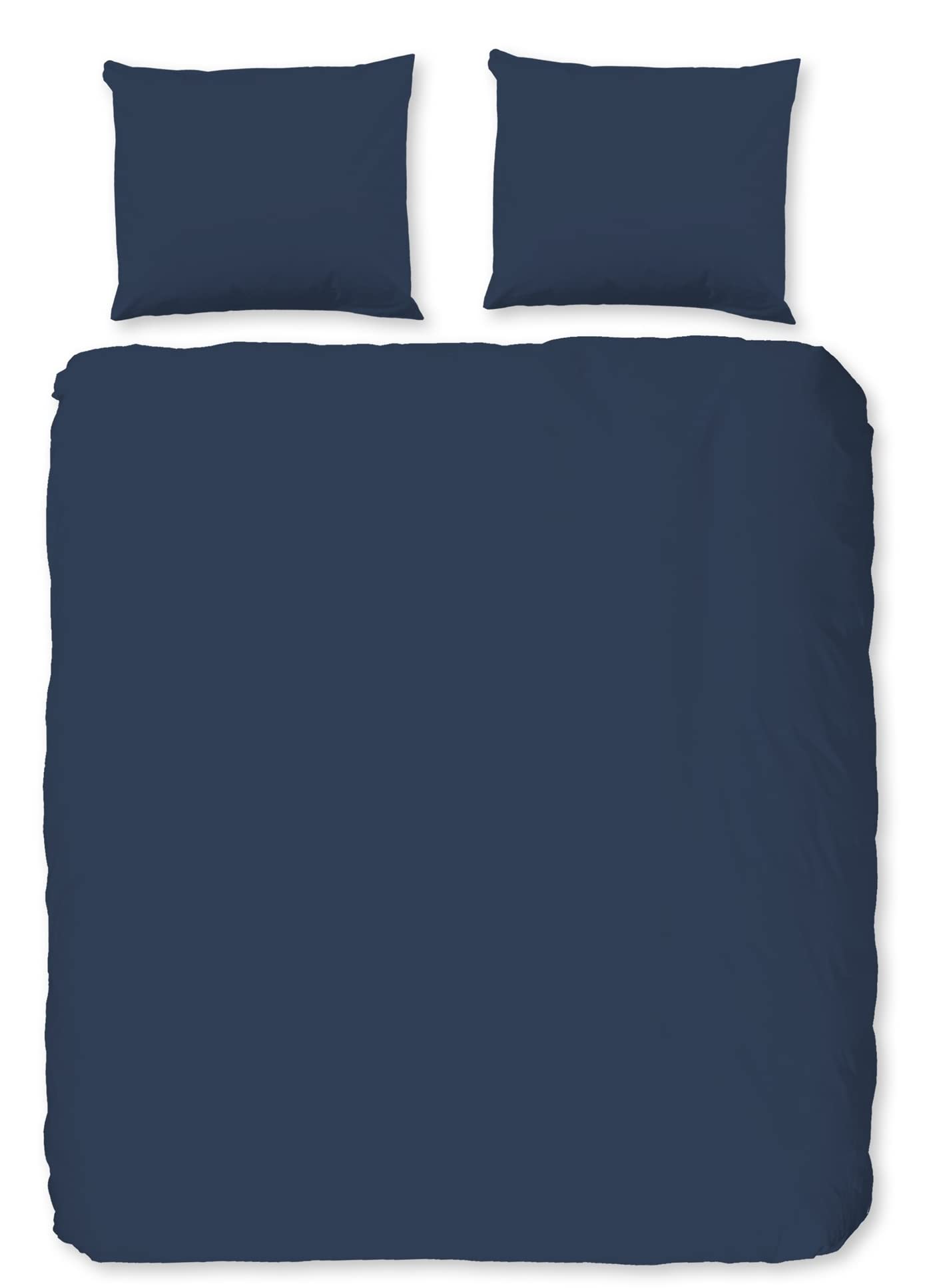 Double Duvet Cover 200 x 220 cm Cotton Satin Dark Blue, 200x220cm