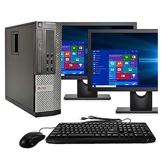 Dell Desktop Computer, Quad Core i5 3.1GHz, 8GB Ram, 500GB, Dual 22inch LCD, DVD, Wi-Fi, Keyboard, Mouse, Bluetooth, Windows 10 Pro Compatible with Dell OptiPlex 790 (Renewed)