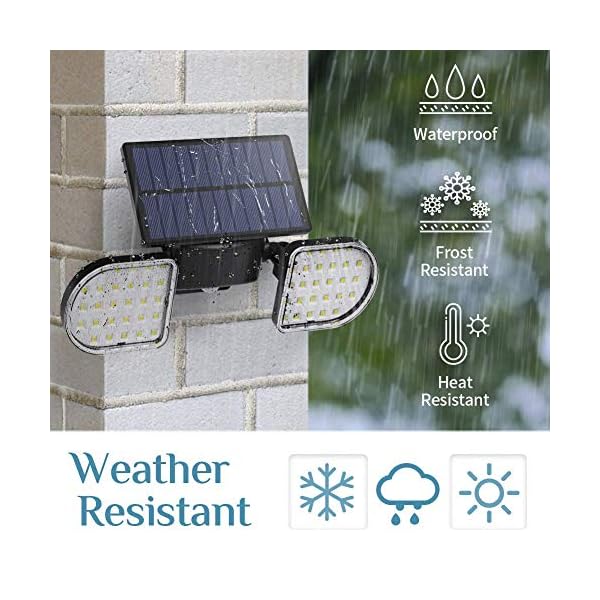 OUSFOT Außenleuchten, solarbetrieben, 56 LEDs, solarbetrieben, Bewegungsmelder, wasserdicht, Sicherheitslicht… – Bild 4