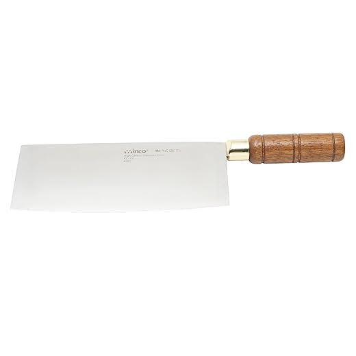 Winco Blade Chinese Cleaver w/ wooden handle – blade 8”x3 ½” overall length 12 ½”