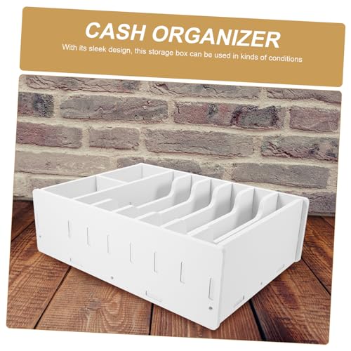 Caja organizadora pequeña para billetes y monedas blanca miniatura 7