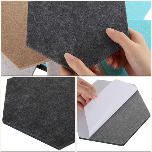 FWEEK 10 Stück Filz Sechseckige Pinnwand, Sechseckige Bulletin Korkplatte mit 20 Stücke Pinnadeln, DIY Regenbogenfarben Pinnwand Korkplatte für Zuhause Klassenzimmer Büro Küche Esszimmer, 20x17cm