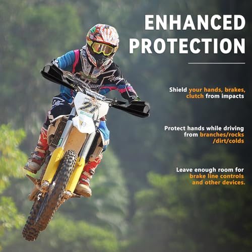 XINGWU Dirt Bike Handguards 7/8\" and 1 1/8\" Handlebar Upgraded Aluminum Dirt Pit Bike ATV Motorcycle Hand Guards with Height Pads for Hawk 250 CRF YZ DRZ KX Enduro (Black)