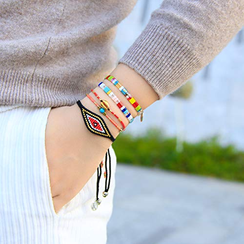 Kanyee Tila Multi Color Stretch Bracelets Tile Enameled Alloy Friendship Bracelets Handmade Cuffs Jewelry Christmas Gifts For Women #TOP2