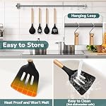 TeamFar Cooking Utensils Set of 7, Silicone Kitchen Utensils Set - Image 4