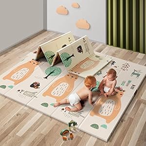 UANLAUO Foldable Baby Play Mat, Extra Large Waterproof Activity Playmats for Babies,Toddlers, Infants, Play & Tummy Time…