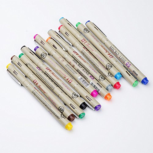Lightwish Fineliner Pens, Set of 12 Ultra Fine Line Colored Pens for Drawing Writing Sketch Journal Planner Coloring Art, School Supplies - Thumbnail 6
