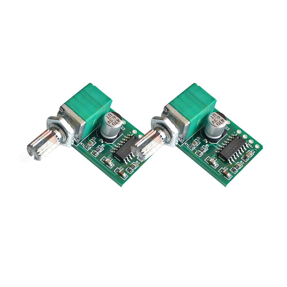 DEVMO 2PCS PAM8403 3W Stereo Audio Power Amplifier Board Module Super Mini DC 5V with Volume Control Potentionmeter