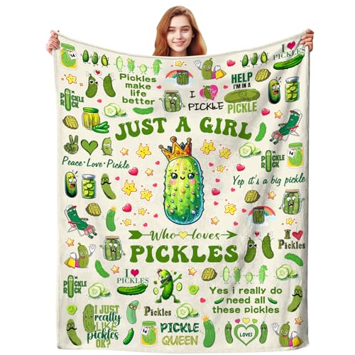 Eyedig Pickle Blanket Gifts Stuff Plush Pickles Blankets and Throw Merch Bedding Decor Pickles Gifts for Pickle Lovers Women Girls Kids Birthday Decorations 50X40