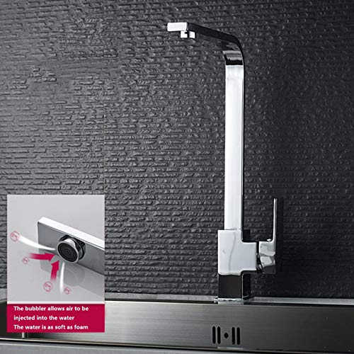 Robinet de cuisine rotatif mitigeur carré évier eau chaude froide