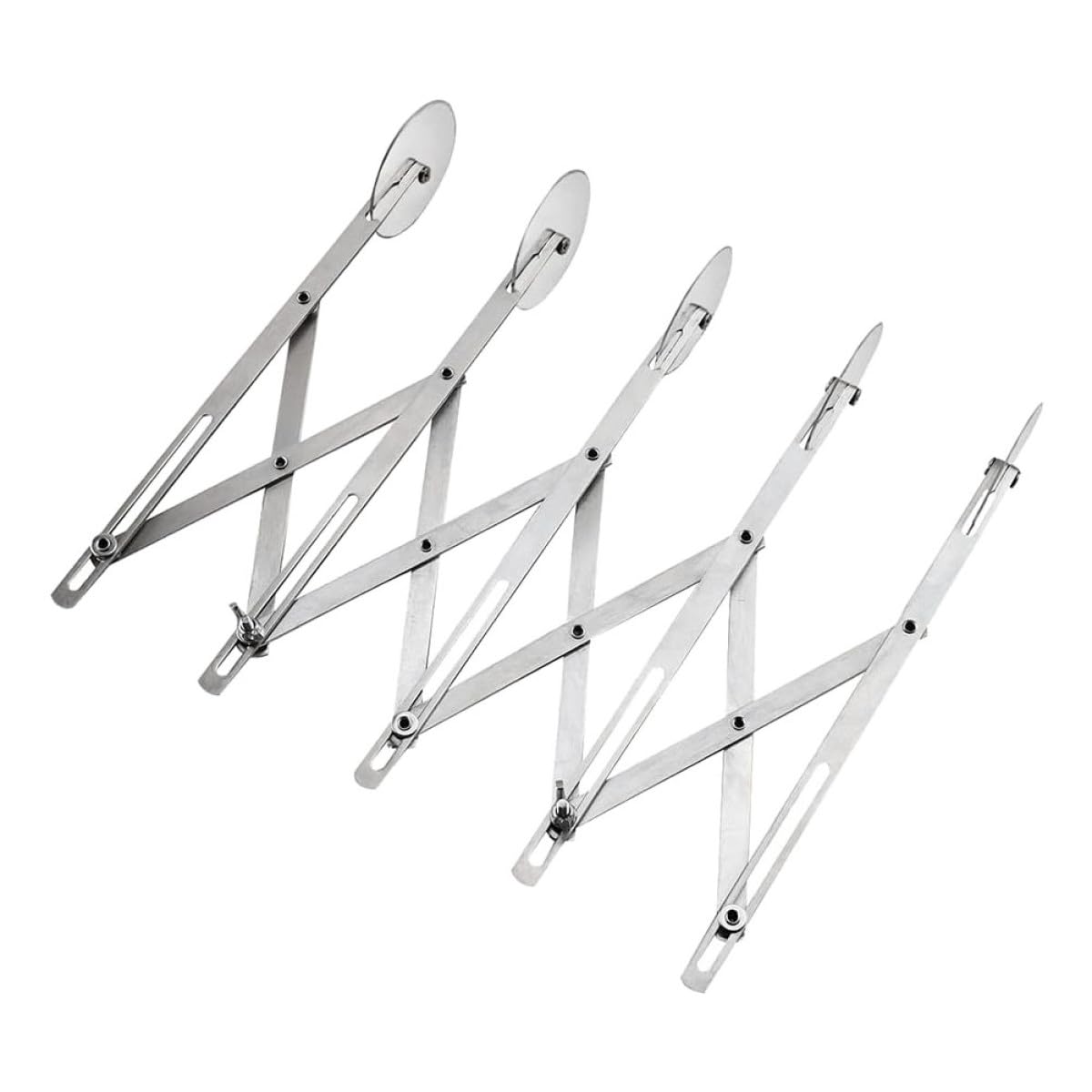 Coupe-pâte à 5 Roues en Acier Inoxydable Argenté, Diviseur de Pâte Réglable, Outil de Pâtisserie Léger et Pratique pour Découpe de Pizza et Pâte Cuisine