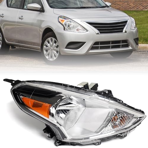 Huray Halogen Headlight Assembly Fit for Nissan Versa 2015-2019 RH OE Factory Projector Headlamp Replacement Right Passenger Side