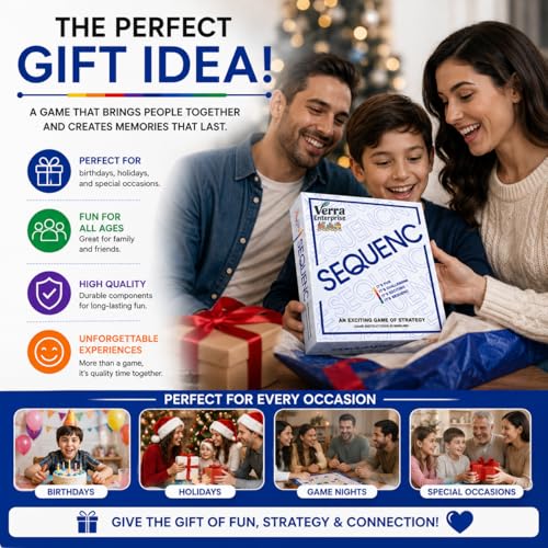 Image of The Original Verra Enteprise Sequenc, Strategy Game, Card Game, Board Game for Kids, Adults, Families, Educational, 2 to 12 Players, Activity Toy for Childrens, Gift Set for Kid, Ages 7+Year