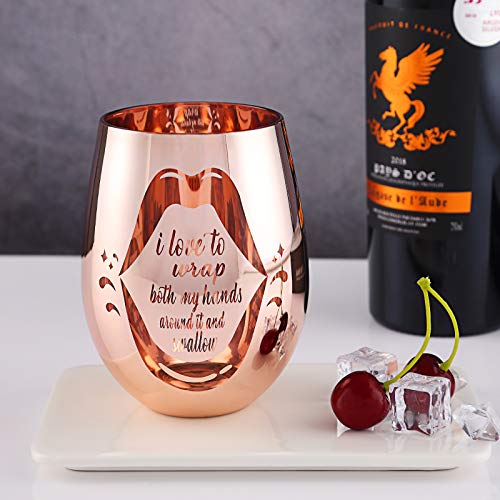 Naughty Bachelorette Gifts - Funny Gag Gifts For Women - I Love To Wrap Both My Hands Around It And Swallow Wine Glass #TOP4