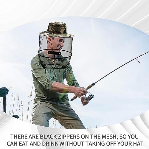2 Pack Mosquito Head Net Hat - Premium Nylon and Polyester Fabric for Ultimate Protection, Face Cover Fly Protection Netting Hat for Men Women Outdoor Lover Fishing Hiking Gardening Beekeeping by DOKLY - Used condition - Image 5