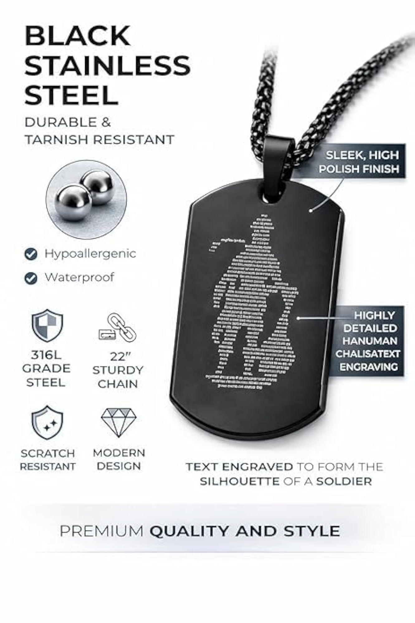 Square Bar Stainless Steel Silver Locket Pendant Necklace