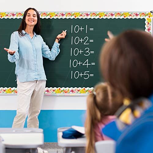 72 Feet Watercolor Flower Die-Cut Bulletin Board Borders For Spring Summer Classroom Decoration (Flower) #TOP2