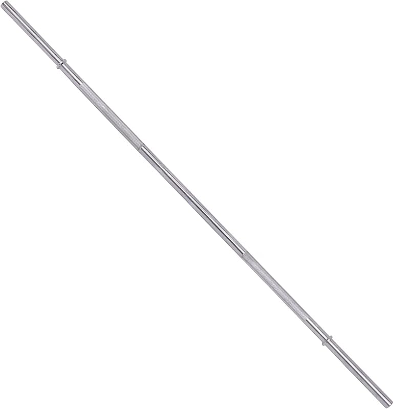 Available in 5FT and 7FT, Straight Barbell Bar, 1-Inch Standard Diameter, Alloy Steel, Black Finish, 300LBS Weight Capacity, Chrome Surface, Diamond Knurling, Anti-Skid Grip,