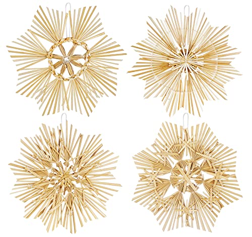 Puntale a forma di stella in paglia per albero di Natale: decorazione rustica scandinava. Albero decorativo per le feste. Regalo naturale per Natale. - Italia