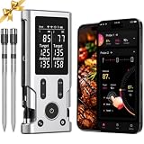 TEMMIO Wireless Meat Thermometer Digital 2 Probes with Smart App Alert