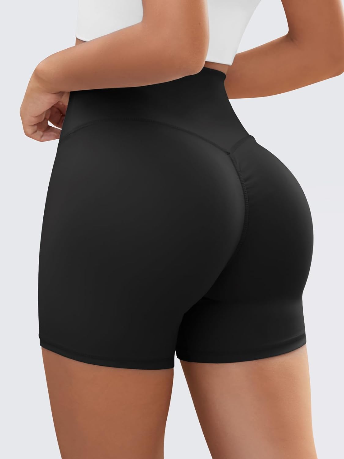 Aoysky Womens Buttery Soft Biker Shorts 4" High Waisted Ruched Workout Gym Yoga Running Athletic Shorts - Image 5