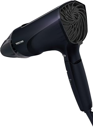 テスコム (TESCOM) ドライヤー プロテクトイオン 速乾 軽量 冷風 折りたたみ 大風量 大風圧 ラク抜きプラグ Speedom ブラック TEC-HD2400-K