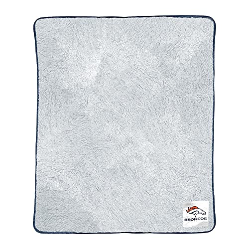 Northwest NFL Soft Two Tone Sherpa Throw, 50" x 60" Blanket, Officially Licensed Throw for Bedding, Sofa, or Gameday, Frosty Fleece Cover (Denver Broncos - Blue,)