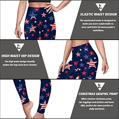 Rcimuue American Flag Leggings For Women Plus Size High Waisted Soft Yoga 4Th Of July Usa Patriotic Pants Blue #TOP3
