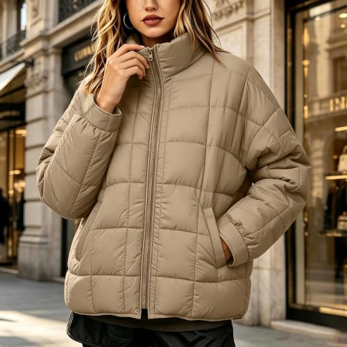 fartey Packable Puffer Jacket Women Quilted Coat Stand Collar Winter Jacket - image 2