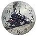 godblessign Old Train Clock Living Room Clock 10 Inch Wall Clock Silent Non-Ticking Wooden Wall Clocks Battery Operated Farmhouse Wall Decor Home Decor for Kitchen Home Bedroom