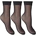Women's Silky Soft, Sheer & Durable Smooth Knit Anklets (3 Pair Pack) Barely Black