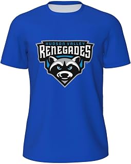 Hudson Valley Renegades Men's Crew Neck T-Shirt, Dry Moisture Wicking, Breathable Mesh Short Sleeve