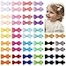 Ruyaa Tiny 2" Hair Bows Fully Lined Hair Clips for Baby Fine Hair Infants Toddlers
