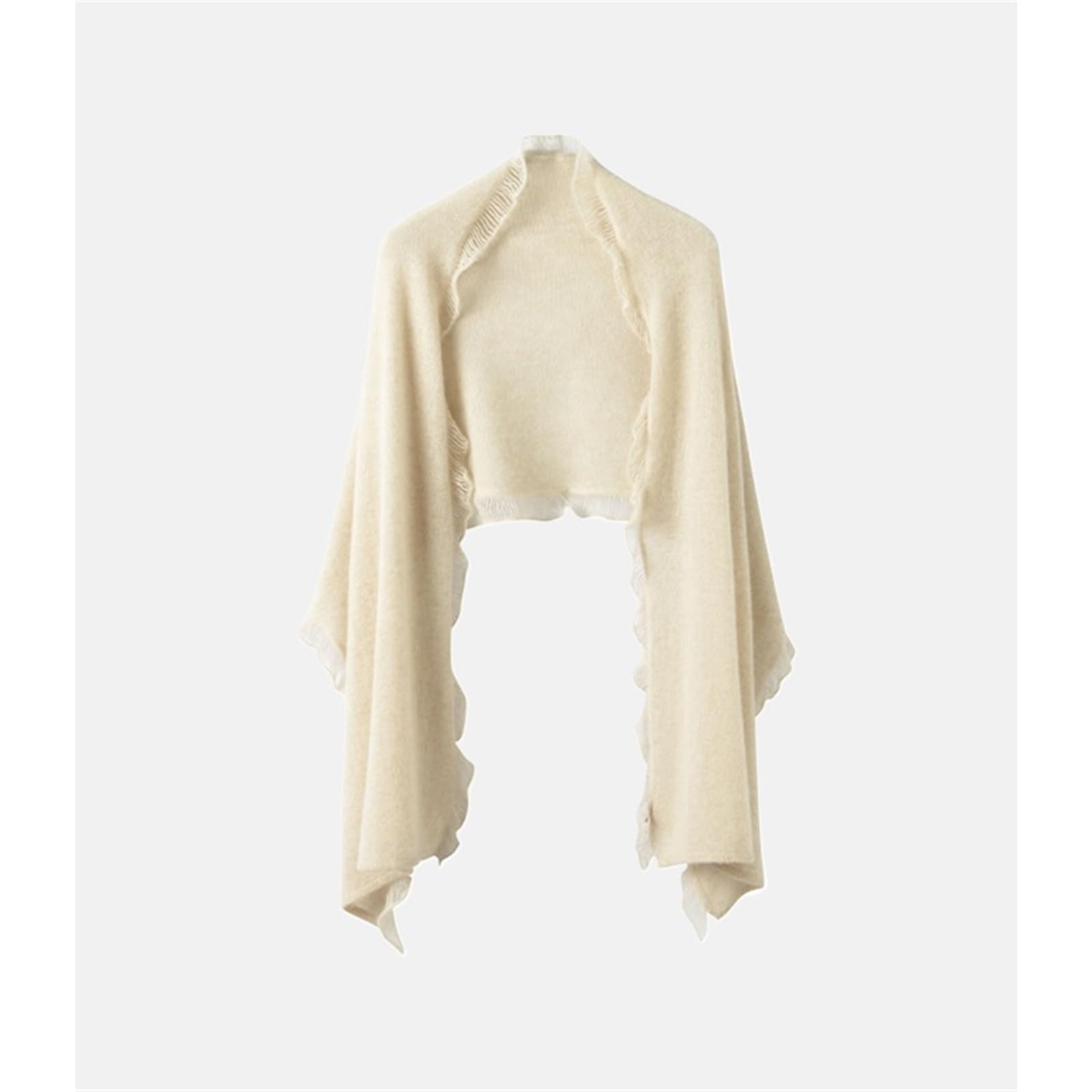 Cárdigan de cachemir punto for mujer, color liso, bufanda, chal cálido con apertura frontal Chal de invierno