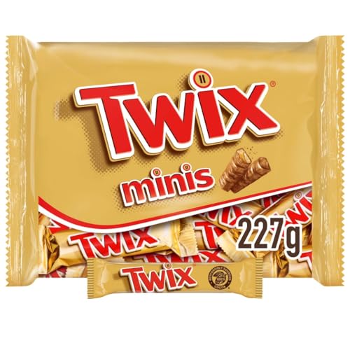 Twix Minis, Barritas de Chocolate con Leche, Galleta y Caramelo, Ideal como Caja Regalo o Chocolatinas para Regalar en Navidad, 227 g