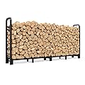 Mr IRONSTONE 8ft Firewood Rack Outdoor Indoor, Upgraded Heavy Duty Adjustable Fire Wood Rack Holds Up to 4500lbs, Fireplace Log Holder Wood Storage for Porch Patio, Easy Assembly