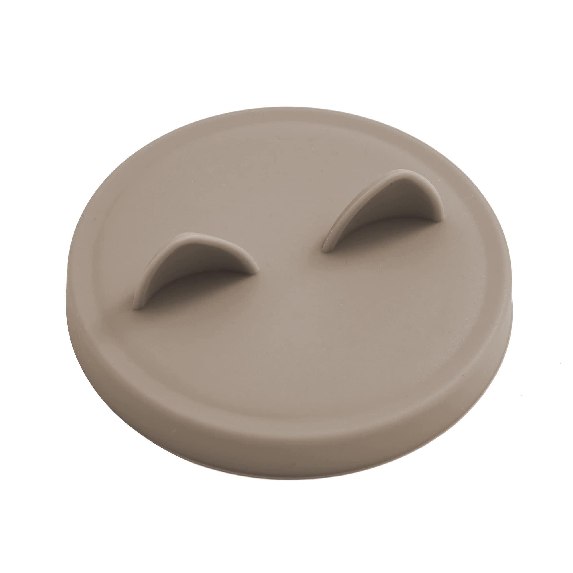 OHMO Couvercle Silicone Alimentaire, Couvercles Conserve en Silicone sans BPA de Petite Taille pour Aliments pour Chats et Chiens(70-85 g), Beige, Set de 2