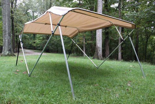 Vortex Direct Beige/Tan Pontoon/Deck Boat 4 Bow Bimini Top 8' Long, 97-103