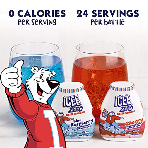 ICEE Zero Calorie Liquid Water Enhancer Flavor Drops - 1.62 Fluid Ounces (48 Milliliters) - Pack of 4 (Original Variety Pack)