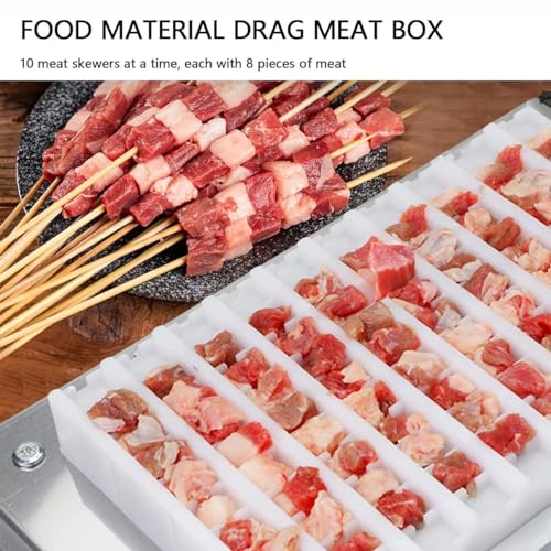 Pincho de carne de acero inoxidable para barbacoa con 10 agujeros, 100 varillas, mango extendido, rodamientos de doble presión para restaurantes y picnics al aire libre