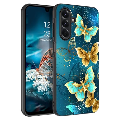 GUAGUA for Samsung Galaxy A17 5G Case Glow in Dark, Samsung A17 Case with Cute Butterfly Pattern Noctilucent Luminous Shockproof Protective Phone Case for Galaxy A17 Women Men Gifts