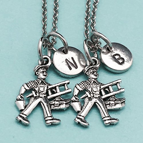 Best friend necklace, handyman necklace, tool man necklace, bff necklace, sister, friendship jewelry, personalized, initial, monogram