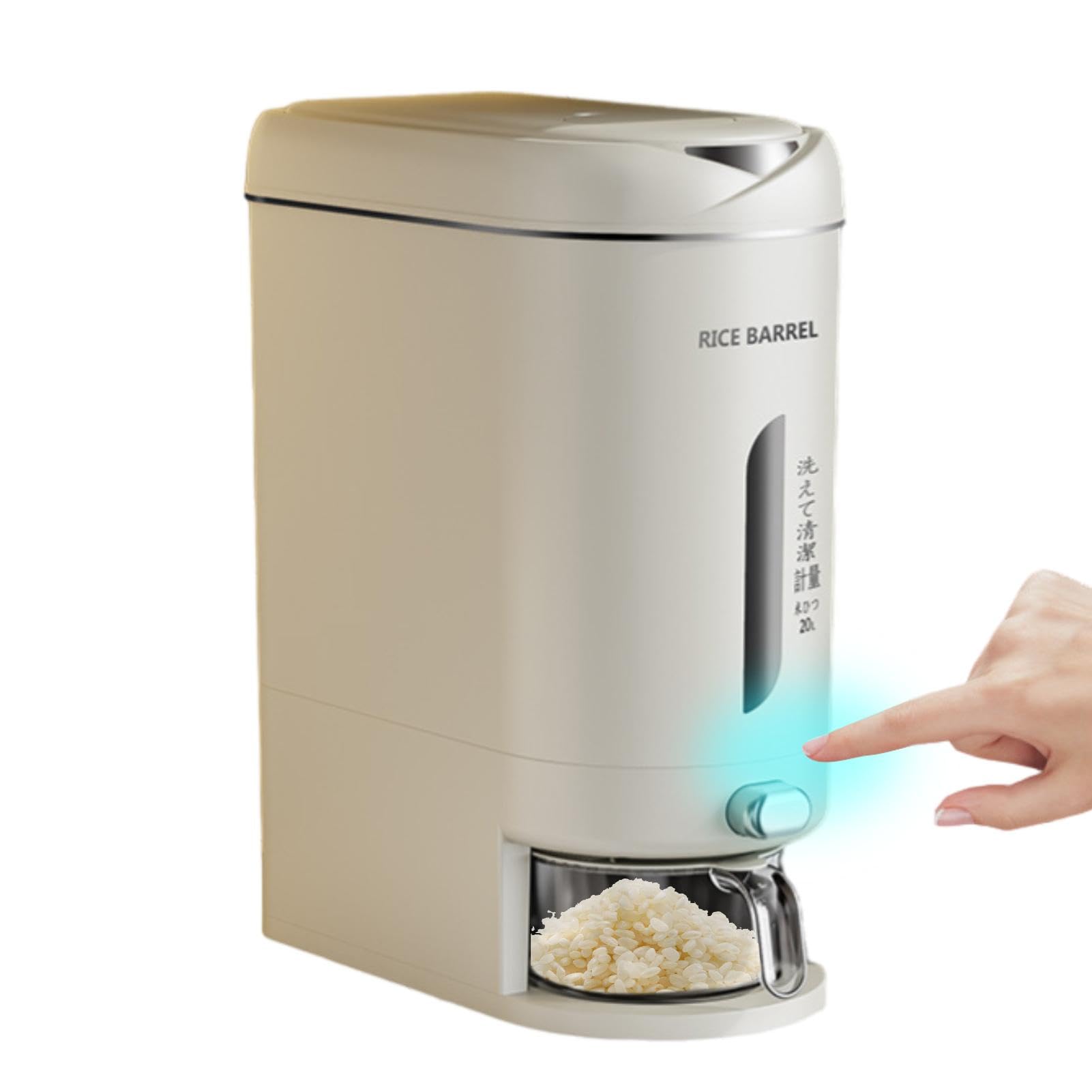 Distributeur De Riz 10L/20L Étanché – Seau à Riz En PP Alimentaire Avec Dosage Intelligent, Idéal Pour Cuisine Organisée Et Stockage Frais