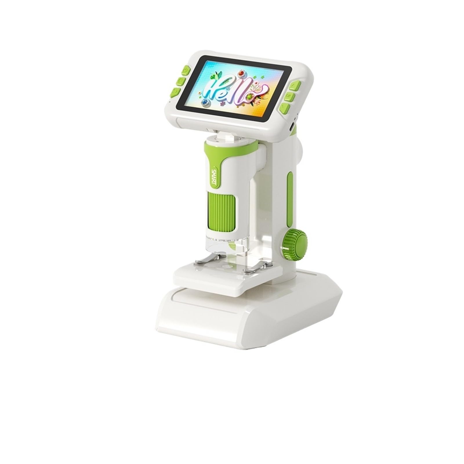 Microscopio digitale for bambini P01 - Da tavolo e portatile, staccabile, Strumenti ampiamente utilizzati(P01 Green)