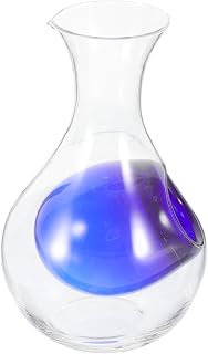 SECFOU 400ml Glass Wine Divider Decanter with Ice Cavity Blue Sake Carafe Iced Beverage Dispenser