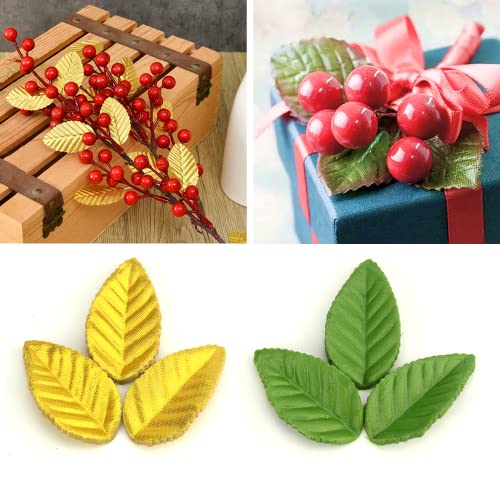 Raiflager 100 PCS Artificial Silk Leaves Green Artificial Floral Leaves Artificial Leaves for Crafts Scrapbooking Floral Arrangements Wedding Garland Party Decorations (Green) - Image 3