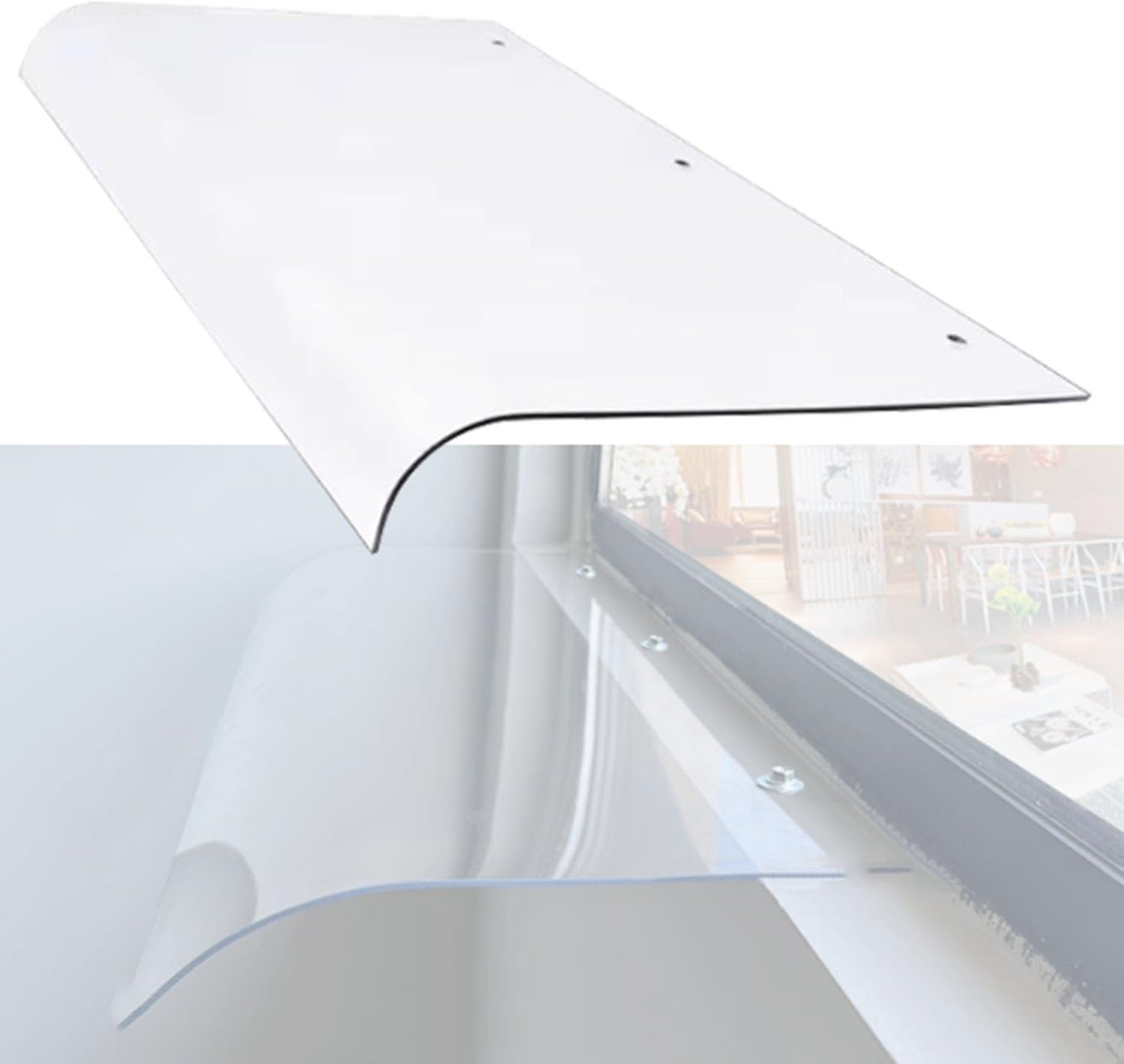 Door Canopy Awning Outdoor Invisible Rain Shelter Cover UV Rain Snow Protection Awning for Window Patio Porch Roof 50 60 70 80 100 120 cm(40cm)