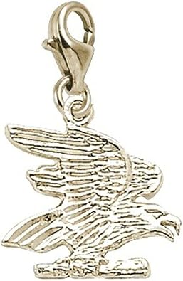 Rembrandt 10k Yellow Gold Eagle Charm with Lobster Claw Clasp, Charms for Bracelets and Necklaces