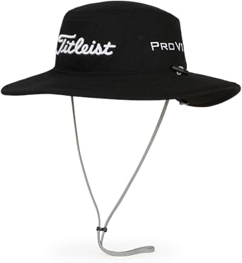 Titleist Tour Aussie Hat Black/White, One Size, Bucket Sun Golf Cap 2024